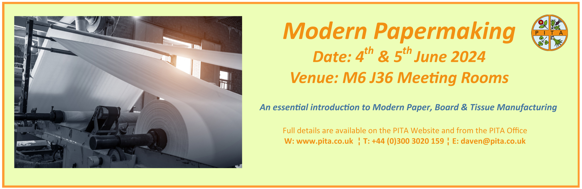 Modern Papermaking Course June 2024 with venue